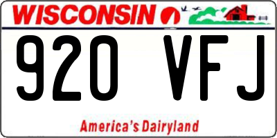 WI license plate 920VFJ