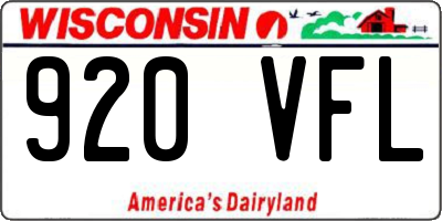 WI license plate 920VFL