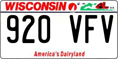 WI license plate 920VFV