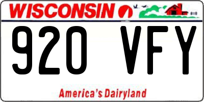 WI license plate 920VFY