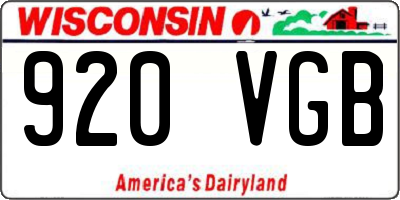 WI license plate 920VGB