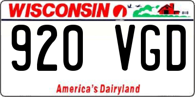 WI license plate 920VGD