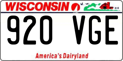 WI license plate 920VGE
