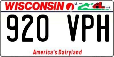 WI license plate 920VPH