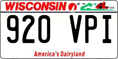 WI license plate 920VPI