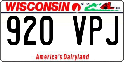 WI license plate 920VPJ