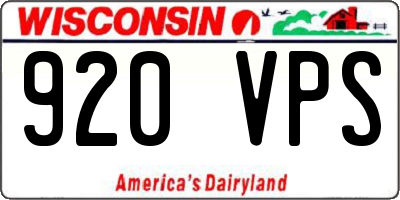 WI license plate 920VPS