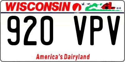WI license plate 920VPV