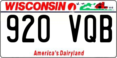 WI license plate 920VQB