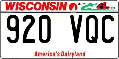 WI license plate 920VQC