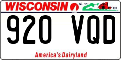 WI license plate 920VQD