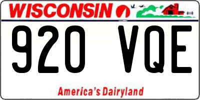 WI license plate 920VQE