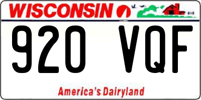 WI license plate 920VQF