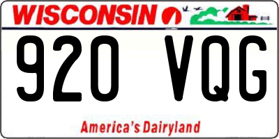 WI license plate 920VQG