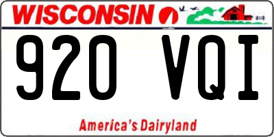 WI license plate 920VQI