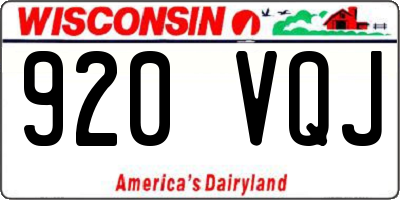 WI license plate 920VQJ
