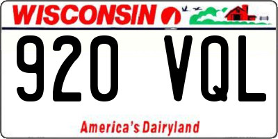 WI license plate 920VQL