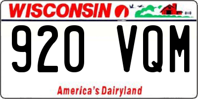 WI license plate 920VQM