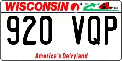 WI license plate 920VQP