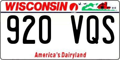 WI license plate 920VQS