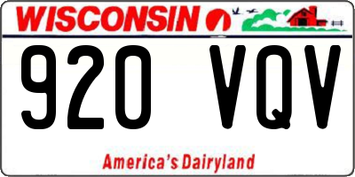 WI license plate 920VQV