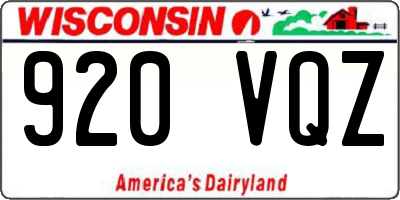 WI license plate 920VQZ