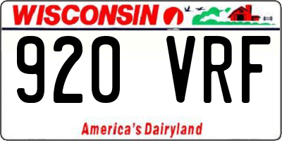 WI license plate 920VRF