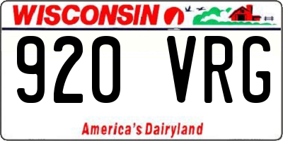 WI license plate 920VRG
