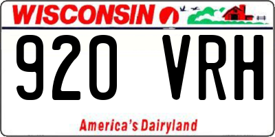 WI license plate 920VRH