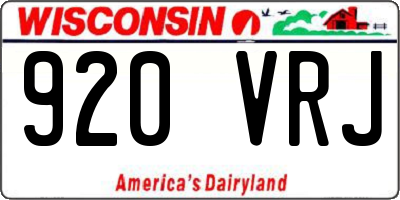 WI license plate 920VRJ