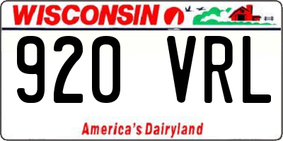 WI license plate 920VRL