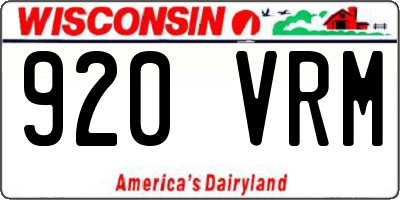 WI license plate 920VRM