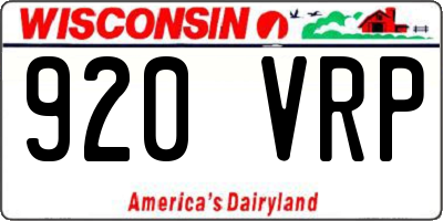 WI license plate 920VRP