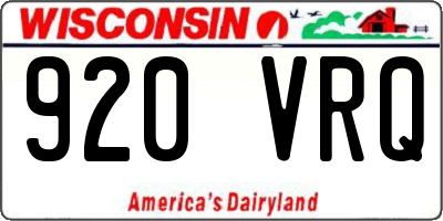 WI license plate 920VRQ