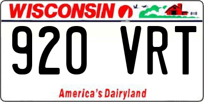 WI license plate 920VRT