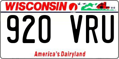 WI license plate 920VRU