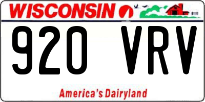 WI license plate 920VRV