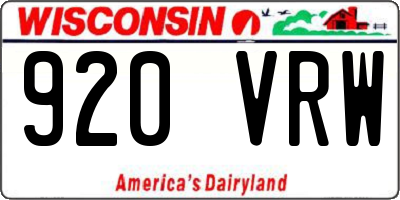 WI license plate 920VRW