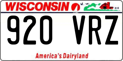 WI license plate 920VRZ