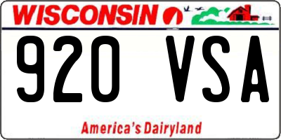 WI license plate 920VSA