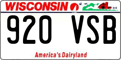 WI license plate 920VSB