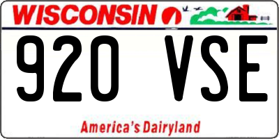 WI license plate 920VSE