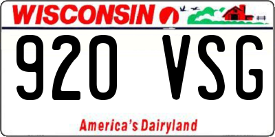 WI license plate 920VSG