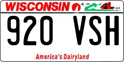 WI license plate 920VSH