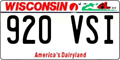 WI license plate 920VSI