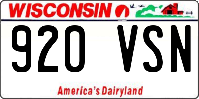 WI license plate 920VSN