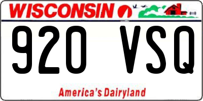 WI license plate 920VSQ