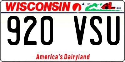 WI license plate 920VSU