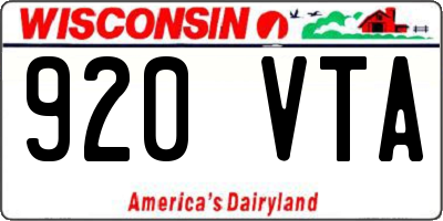 WI license plate 920VTA
