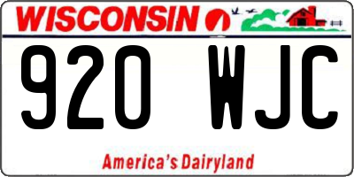WI license plate 920WJC